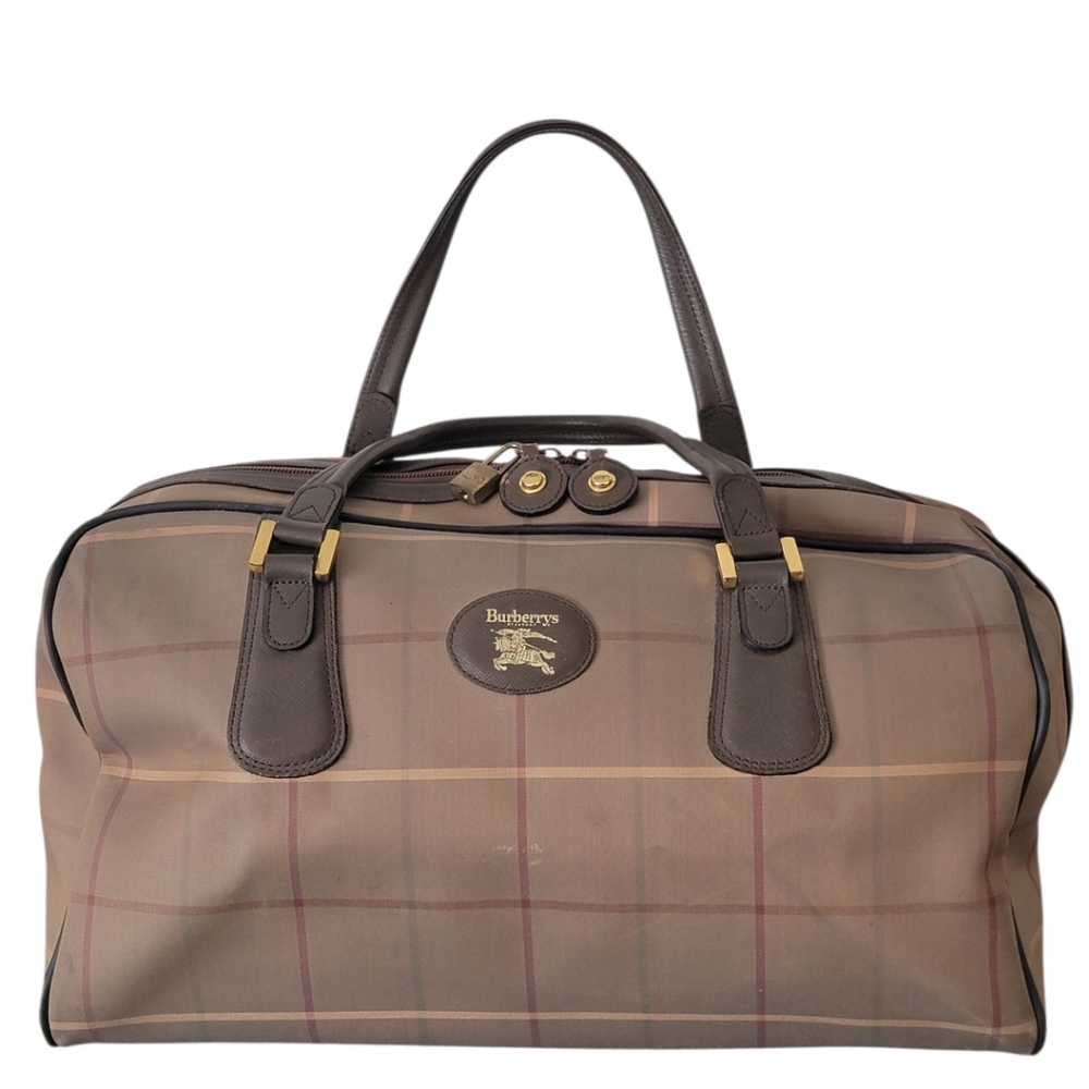 Vintage Burberry's Boston Travel Bag signature check pattern
